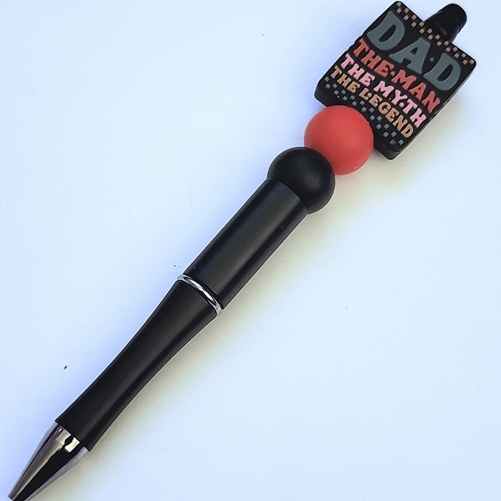 Handmade Dad The Man The Myth The Legend Beaded Silicone Focal Bead Pen